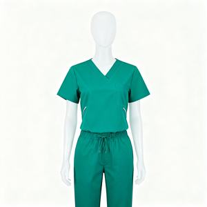 Elegante logotipo personalizado al por mayor enfermera Hospital uniformes médicos poliéster rayón Spandex estiramiento pantalones acampanados conjuntos para las mujeres - Product Image 5