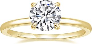 Anillo de Plata de Ley 925 con Moissanita Clásica de Lujo, Engaste de Garras, Plateado y Certificado - Product Image 3