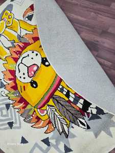 Carpet <b>Rugs</b> Cotton High <b>Tufted</b> Yellows 5 Feet Machine Made Micky Lion Toy <b>Rug</b> Indian Artisans Washable PET Friendly Medium Pile - Product Image 5