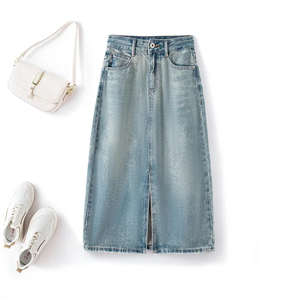 Falda Vaquera de Algodón para Niñas, Corte en A, Borde con Flecos, Uso Diario Informal, Construcción de Alta Calidad - Product Image 4