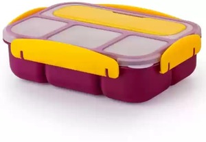 Boîte à lunch en plastique à 4 compartiments avec logo personnalisé Fourchette et cuillère de fraîcheur à quatre compartiments pour boîte à repas pratique - Product Image 6