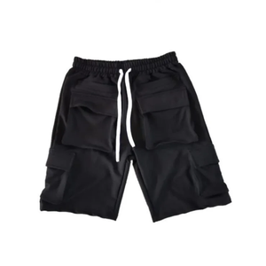 Été chaud hommes recadrée lâche solide Cargo Shorts impression personnalisée Logo sports écologiques en plein air tenue décontracté uni teint - Product Image 1