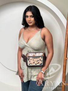 Riñonera de cuero para el pelo occidental y con herramientas para Unisex, riñonera de cuero genuino para el pecho, riñonera de cuero Premium de alta calidad - Product Image 2