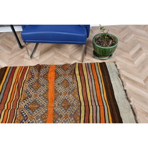 Tapis turc 3,9 x 5,1 pieds, tapis d'appoint vintage, tapis à bordure marron - Product Image 5