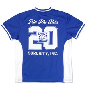 T-shirt en jersey de football ZPB-Bleu royal | T-shirt Zeta Phi Beta en polyester 100% avec logo de l'équipe imprimé sur la manche, le devant et le dos - Product Image 2