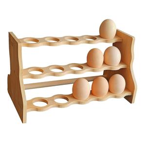 Hotel y restaurante utiliza soporte de madera para huevos forma rectangular Color Natural buen diseño vajilla soporte de almacenamiento de huevos bandeja - Product Image 3