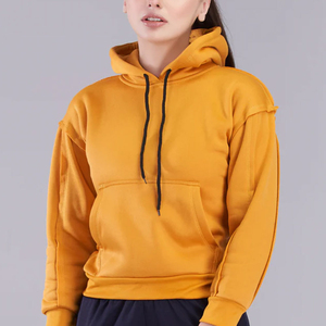 Sweat-shirt à capuche oversize en polaire pour femme, vêtement décontracté de rue, doublure en coton, logo personnalisé - Product Image 2