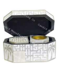 Mini juego de bandejas de regalo con quemador de incienso con incrustaciones de nácar y quemador Bakhoor Seashell Madkhan Bandeja para servir - Product Image 6