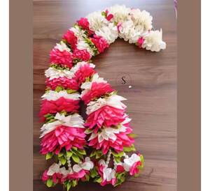 สายดอกมะลิประดิษฐ์สีแดงและสีขาวและดอกกุหลาบประดับงานแต่งงานที่สง่างาม - Product Image 2