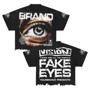 Fond en détresse surdimensionné de conception OEM sérigraphie tendance sur mesure unisexe 100% coton solide tricoté écologique - Product Image 5