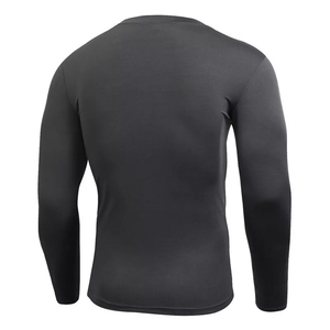 High Quality Breathable Fitness <b>Compression</b> <b>Shirts</b> for Adults <b>Black</b> Color Long Sleeve Rash Guards for Men's - Product Image 2