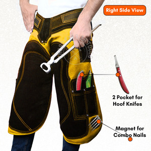 ผ้ากันเปื้อนหนังทำด้วยมือสำหรับมืออาชีพผ้าแคนวาสแบบแยกขาที่สามารถปรับได้สำหรับงานหนัก - Product Image 4