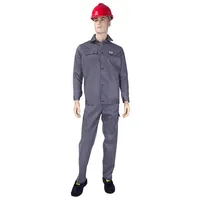 Vente en gros de vêtements de travail réfléchissants 100% sergé de coton gris vêtements de travail costume de travailleurs de l'industrie mécanique uniforme veste et pantalon