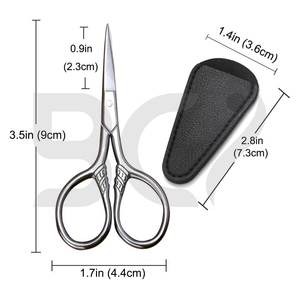 Ciseaux à cuticules de précision en acier inoxydable pour droitiers, durables, pour manucure, pédicure, soin des sourcils, courbés et affûtés, noirs - Product Image 5