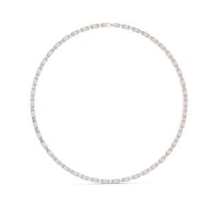 10K สร้อยคอเทนนิสประดับเพชรบาแกตสำหรับผู้หญิงสายแสงออโรร่าหรูหราสำหรับใส่ในแล็บสีโรสโกลด์ - Product Image 2