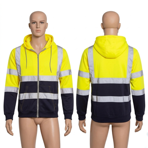 <b>Mens</b> Red <b>Reflective</b> Security <b>Jacket</b> Polyester Padded High Visibility Workwear Winter Coat Embroidered Custom Logo Wear - Product Image 6