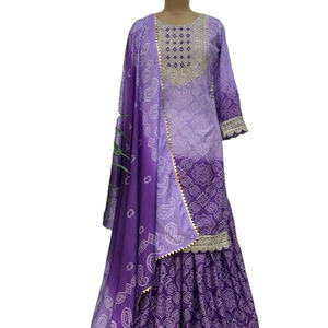 Bandhni Pattern Eid & Ramzan Month Special Readymade Pakistanais Sharara Suit Dupatta Set à bas prix - Product Image 1