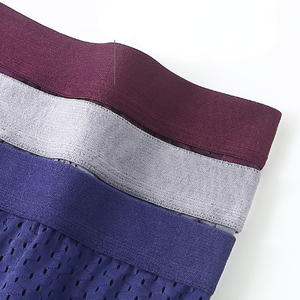 Vente en gros de sous-vêtements pour hommes avec pochette fine boxer respirant grande taille culotte sans couture caleçon boxeur homme soie glacée - Product Image 4