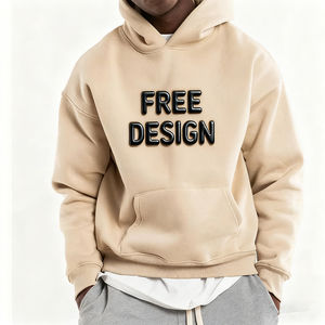 Sweat à capuche unisexe personnalisable 500 Gsm oversize recadrée pour hommes motif solide polyester coton fabricant de sweat à capuche de haute qualité - Product Image 1