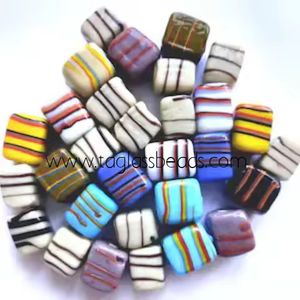 Surtido de cuentas de cristal de Murano económico, suministros para fabricación de joyas, forma ovalada, cristal de Murano, venta al por mayor, exportaciones de Tajushshariya - Product Image 1