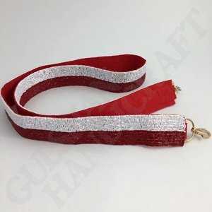 Sangle de sac à main à rayures perlées-Accessoire de remplacement de sac à main élégant avec des rayures multicolores audacieuses pour une utilisation quotidienne et quotidienne - Product Image 2