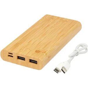 Banque d'alimentation durable Tulda Bamboo 10 000 mAh, gadgets promotionnels écologiques - Product Image 4
