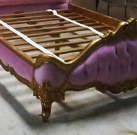 Mobilier de Chambre à Coucher Or Rococo Tufté Magie, Campagne Française