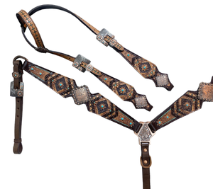 Genuino 100% cuero de vaca argentino Vintage Smart Custom Logo Cowhide Horse Riding Headstall Set para entusiastas ecuestres - Product Image 2