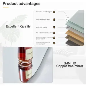 กระจกลายคลื่นแบบไม่สม่ำเสมอแขวนหรือพิงผนังในห้องแต่งตัว/ห้องนอน - Product Image 5