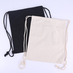 Custom logo and Size Eco Cotton <strong>Drawstring</strong> <strong>Bag</strong> Black White Cotton Canvas <strong>Drawstring</strong> <strong>Bag</strong> Backpack <strong>With</strong> Logo - Product Image 4