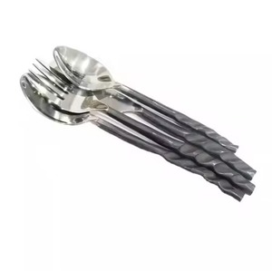 Juego de Cubiertos de Metal con acabado dorado de primera calidad, cubiertos elegantes de acero inoxidable pulido, cuchara, tenedor, cuchillo para mesa de comedor - Product Image 3