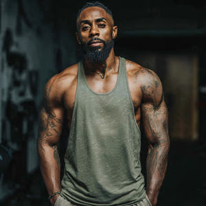 Men's Bodybuilder Singlet Stringer <b>Tops</b> Square Neck Sleeveless <b>Workout</b> <b>Tank</b> <b>Top</b> Polyester/Cotton Quick-Drying Breathable - Product Image 5