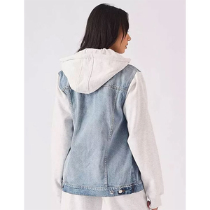 Veste en jean à capuche de qualité supérieure pour hommes et femmes Style tendance confortable au prix de gros Traitement brut - Product Image 2