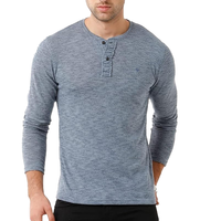 T-shirt en tricot à manches longues pour homme, coupe ajustée, couleur unie, décontracté, doux, confortable, extensible, léger, mode quotidienne