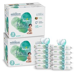 Pampers ผ้าอ้อมป้องกันบริสุทธิ์ขนาด2ชิ้น186ชิ้นคุณภาพสูงและแพ้ง่ายทำให้ลูกน้อยสบายตลอดทั้งเดือน - Product Image 4