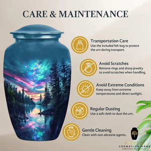 Urnes de crémation en aluminium enduit Meena fabriquées à la main Souvenir élégant et urnes pour adultes Mémoriaux gravables étanches - Product Image 4