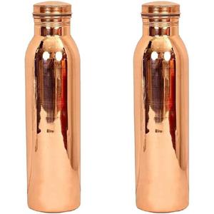 Bouteille en cuivre durable avec conception de marteau texturé Marteau ayurvédique anti-fuite Bouteille en cuivre disponible au prix de gros - Product Image 1