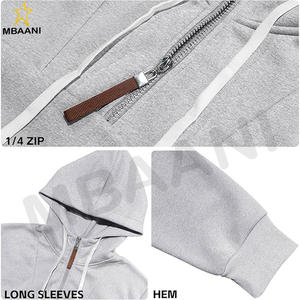 Pull à capuche en polaire pour hommes, manches longues, fermeture éclair, mode. - Product Image 5