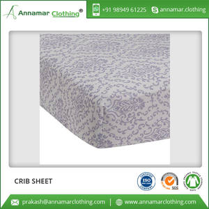 100% ensemble de draps de lit de bébé en coton standard uni et imprimé en jersey simple biologique drap de lit ajusté personnalisé de haute qualité - Product Image 4