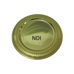 Placa de cargador de acabado dorado de diseño en relieve con borde decorativo boda Hotel restaurante Catering uso - Product Image 2