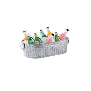 Garden Decor Galvanized Beverage Tub With Rope Handle For Ice <b>Storage</b> Drinking Use Home Bar Garden Decorative Beverage Tub - Product Image 4