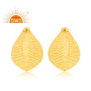 Pendientes colgantes con diseño de hoja chapada en oro de 18 quilates de plata esterlina más vendidos, fabricante de joyería fina Demi - Product Image 4