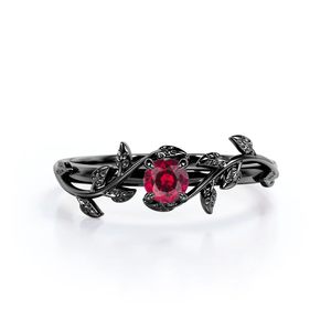 Anillo de Compromiso Clásico con Rubí de 1 Quilate, Plata de Ley 925, Oro Rosa Creado en Laboratorio, Solitario con Baño de Rodio, para Bodas y Fiestas - Product Image 6