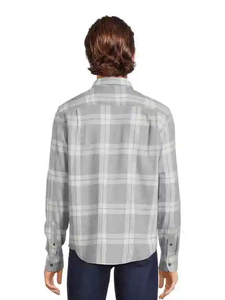 เสื้อเชิ้ตผู้ชายผ้าแฟลนเนลสำหรับฤดูใบไม้ร่วง ผ้าฝ้าย 100% ทรงลำลองแบบเป็นทางการ แขนยาว สกรีนโลโก้ได้ แห้งเร็ว ระบายอากาศดี ทรงเข้ารูป กระดุมทรงแตร - Product Image 6