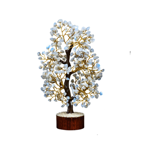 หินพลอยอัญมณีธรรมชาติกึ่งมีค่ารุ้งมูนสโตน300คริสตัลรูปต้นไม้ฮวงจุ้ยสำหรับตกแต่งบ้าน - Product Image 1