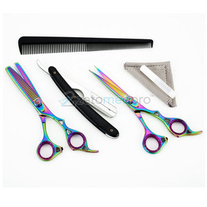 Outils de salon de coiffure 5 en 1, ensemble de ciseaux de coiffure multifonctionnels 5 en 1 pour le coiffage - Product Image 5
