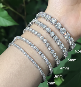 Bracelet de tennis en or massif 10K 14K 3mm 4mm 5mm 6mm Bracelet de tennis en diamant cultivé en laboratoire avec pour hommes femmes - Product Image 3