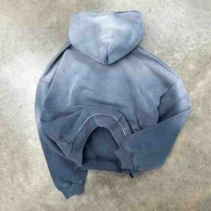 Sweat à capuche personnalisable en molleton 100 % coton, coupe régulière, style streetwear printanier, délavé à l'acide, effet soleil, grammage lourd, style vintage - Product Image 5