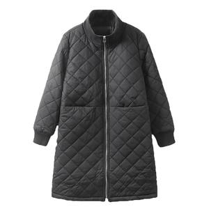 Parkas cálidas de Invierno para mujer, chaqueta acolchada de manga larga con capucha delgada de longitud media de Color sólido, abrigos con cremallera - Product Image 6
