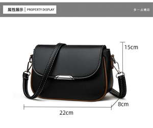 Vente en gros Sac à main de luxe pour femmes PU couleur unie Messenger avec fermeture à glissière - Product Image 6